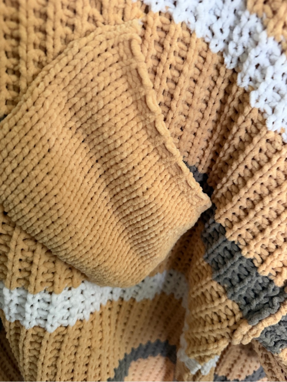 POL Mustard, White & Brown Striped Crewneck Sweater - Picture 6 of 7